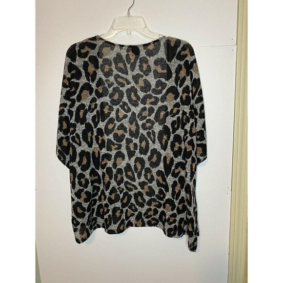 I Joah Animal Print Open Front Kimono Cardigan Top Cover Size Small EUC - Picture 6 of 6